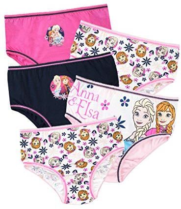Disney Mädchen Unterhosen | Frozen Packung mit 5 Schlüpfer für Kinder | Anna & ELSA Baumwolle Unterwäsche Mehrfarbig 104 cm