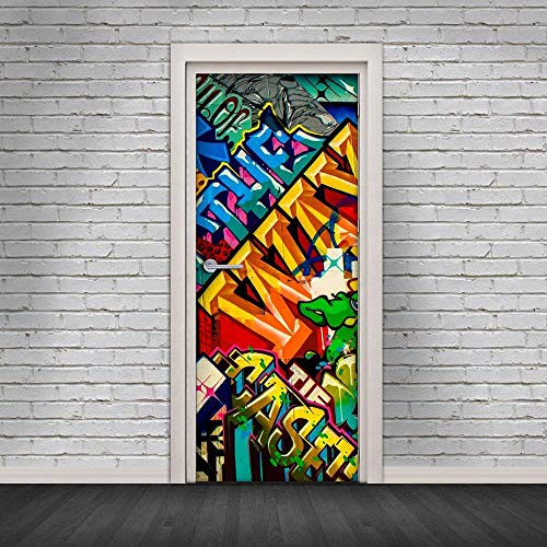 FCFLXJ Türtapete Selbstklebend TürPoster Türaufkleber 3D Graffiti 90x200cm Wohnzimmer Schlafzimmer Badezimmer Wasserdicht Abnehmbare PVC-wasserdichte Schale und Stock-Tür-Wand