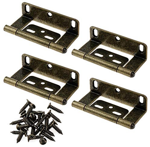 LC LICTOP Türscharniere, vollständig eingesetzt, teilweise umwickelt, antike Bronze, Vintage-Stil, Schrank-Möbelscharnier, 4 Stück