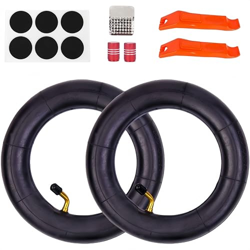 2Set 8x2.0-5 Roller Schlauch Butylkautschuk 45° Ventilnippel | inklusive Reifenreparaturset Geeignet für Kinderwagen und Elektroroller