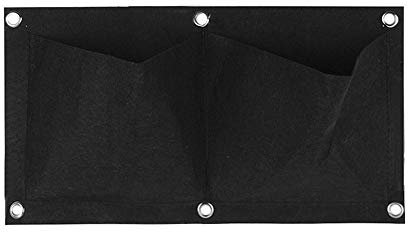 HEELPPO Orto Verticale fioriera Verticale Muro Vivente Verticale Appeso Crescere Borsa Salone Muro Fioriere Appeso A Parete Fioriera Black,2pockets