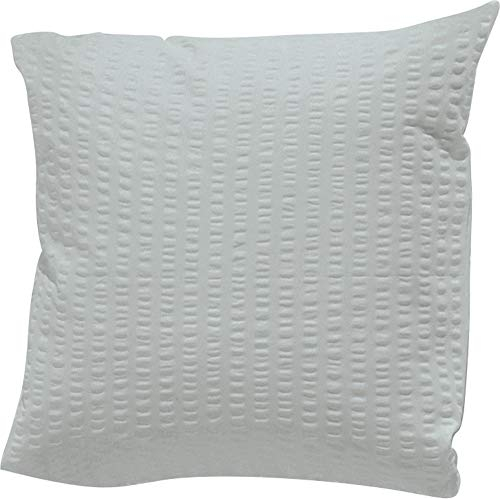 Erwin Müller Kissenbezug, Kuschelkissenbezug, Kissenhülle Seersucker Uni Serie Rosenheim Silber Größe 40x40 cm - pflegeleicht, bügelfrei, mit Reißverschluss