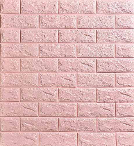 10 Pcs 3D Brick Wallpaper, Pink Brick Pattern Wall Stickers, Brick Effect Wallpaper for Bedroom Living Room