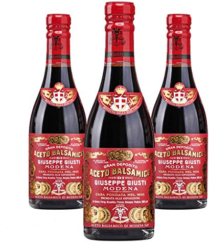 Tris Vinaigre Balsamique de Modena IGP 3 Médailles Or Riccardo Giusti 250 ml x 3