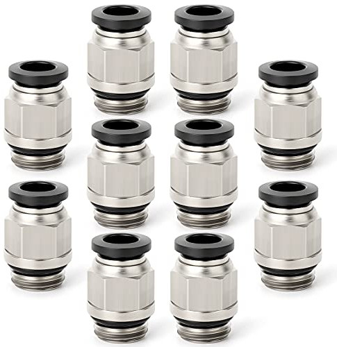 ERGAOBOY 10 Pz Maschio Stragiht 8mm Tubo OD x 1/8 BSP Filettatura Connettore Rapido Con Raccordi Ad Anello Di Tenuta (PC8-01)
