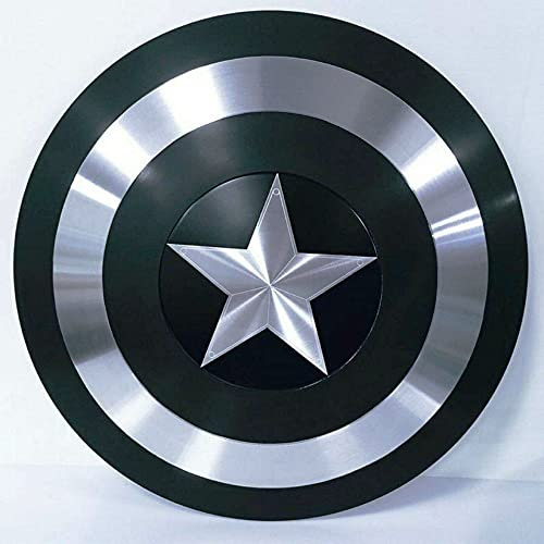 Schwarzes Finish Captain America Schild tragbar & schön dekoratives Schild Geschenk Mittelalter Stahl Krieger Schild