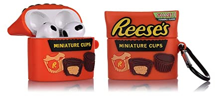 Derhom Silikon Niedliche Lustige Abdeckung Kompatibel mit Apple Airpods 3[Snack-Serie][2021 Released] (Reeses)