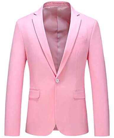 HOURVNEI Blazer formali da uomo slim fit casual giacca giacca giacca blazer grandi dimensioni, rosa, XXL
