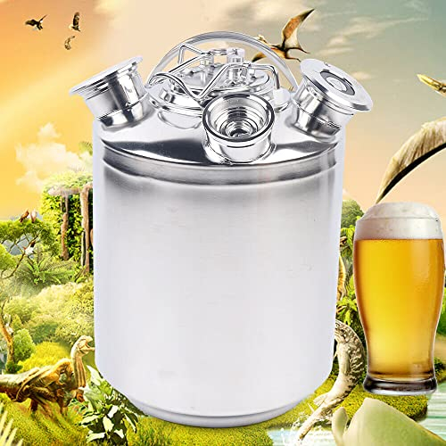 Bier Reinigungsfass 10 Liter Edelstahl ReinigungsbehäLter 3 Kopf Bierreinigungsdose Beer cleaning Keg Reinigungsbehälter Reinigen Edelstahl Beer Cleaning Can Stainless Steel