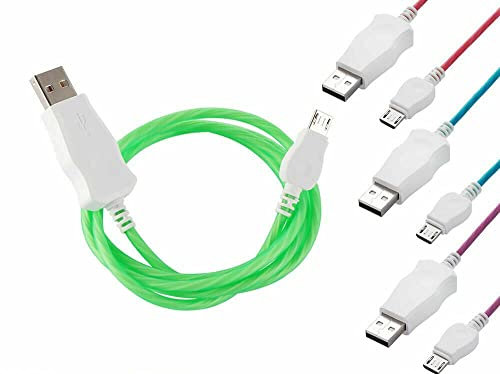 bwoo Cavo Led Usb Carica Trasferimento Dati Led Luminoso Usb C Lightning 8 Pin Micro Usb 2.4A (Micro Usb)