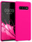 kwmobile Hülle kompatibel mit Samsung Galaxy S10 Plus / S10+ Hülle - Silikon Handy Case - Handyhülle weiche Oberfläche - kabelloses Laden - Neon Pink