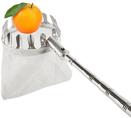Recolector de Frutas, Recogedor de Fruta con Poste Extensible TelescóPico de 4 M / 13 Pies, Herramienta de Recogida de Frutas para la Cosecha de Manzana, Pera, LimóN y Naranja