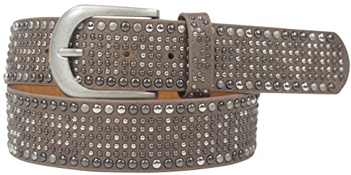 Damengürtel mit Nieten, Strass-Nieten-Besatz, Synthetikgürtel im Vintage-Style, Breite ca. 3,8 cm