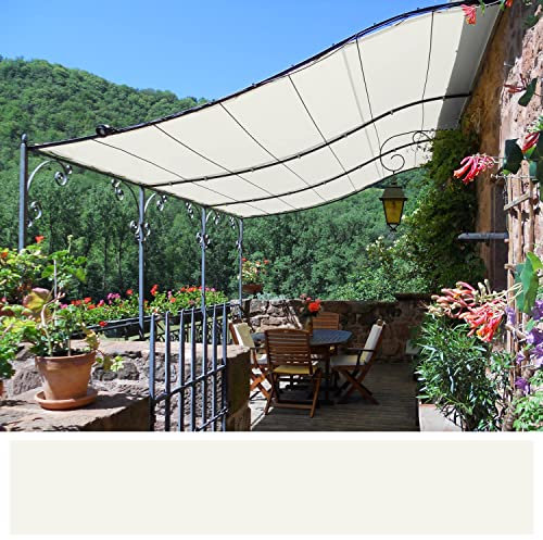 Toile, bâche pergola 7 x 3 m - Tissu PVC étanche 640 g/m² Coloris Blanc - Imperméable, Anti-UV et très résistante