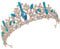Lurrose Barocke Strasskrone Prinzessin Kristall Tiara Stirnband Brautschmuck Krone Für Hochzeit Geburtstag Abschlussball (Blau)
