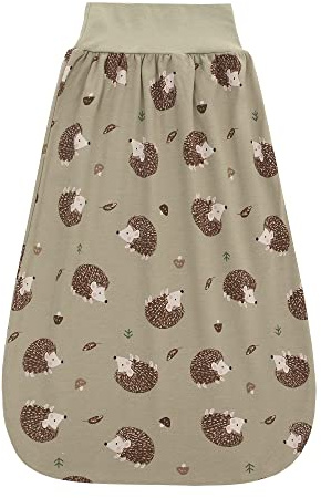 Babyschlafsack 0,5 Tog mit elastischem Bund, Sommer Wickelsack aus Baumwolle, Strampler für Baby Kleinkinder Kinder 6-12 Monate (Grüner Igel)