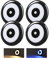 acegoo LED Plafoniera 12V per Camper Illuminazione Interna, Due colori (bianco caldo/blu) per Auto Caravan Barca Yacht, con Interruttore dimmer integrato, 3000K 235lm 4PCS Nero Materiale PC