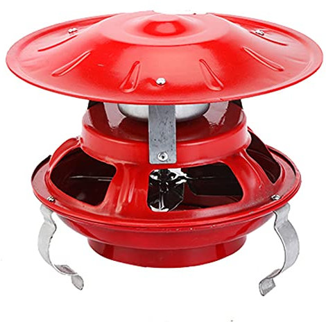UZIAH Aspiratore per Camino, Evacuatore Fumi Camino, Aspiratore Camino 120W Aspiratore Canna Fumaria, Induttore di Tiraggio Camino Domestico Aspiratore Camino per Camino(Rosso),A