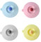 4 tapas de silicona para tazas de grado alimenticio, herméticas, tapas de taza de vidrio antipolvo con soporte para cuchara para café y té, colores brillantes mezclados, 10 cm