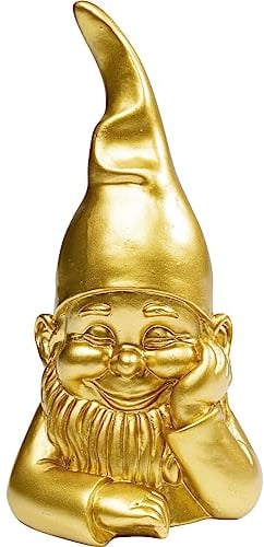 Kare Design Deko Figur Zwerg Gold, Deko Objekt, Dekoration für Wohnzimmer, Schlafzimmer, Büro, Regale, Gartenzwerg, Accessoire, 21x10x9cm (H/B/T)