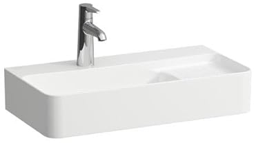 LAUFEN VAL Waschtisch COMPACT, 1 Hahnloch, mit Überlauf, 600x315mm, semi-trockener Bereich rechts, H8152857581041, Farbe: Graphit matt