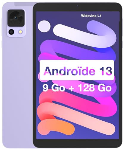 DOOGEE T20MINI Tablette, Android 13 Tablette Tactile 8.4 Pouces avec Carte Sim 4G, 9(4+5) Go + 128 Go (TF 1 to), Tablettes Octa Core, FHD 1920x 1200, 13MP Caméra, Batterie 5060mAh Widevine L1, Violet
