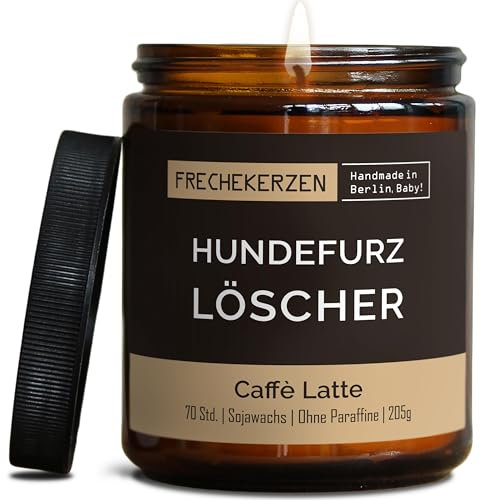 Lustige Duftkerze mit Spruch für Hunde Besitzer & Liebhaber | Handgemacht aus Sojawachs | In Geschenkbox | Nachhaltiges Valentinsgeschenk, Gast Geschenk Hundehalter Dog Lovers |Kaffee