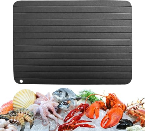 Tsuchiya Auftauplatte Schnelles Auftauen Tablett Aus Aluminiumlegierung, Frost Away Schneidebrett Multifunktionale Fast Abtauung Tablett Von Tiefkühlkost, Fleisch, Huhn, Fisch, Garnelen, Speck
