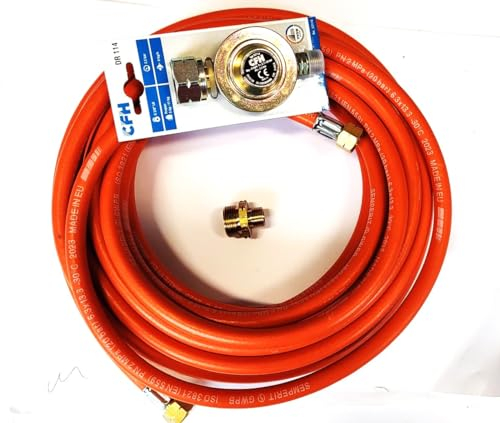 Zatechs Adapter 1 auf 3/8 - für Brenner und Löten/zum Anschluss eines 1-Brenners an eine normale Gasflasche | Adapter mit Gasschlauch und Druckminderer