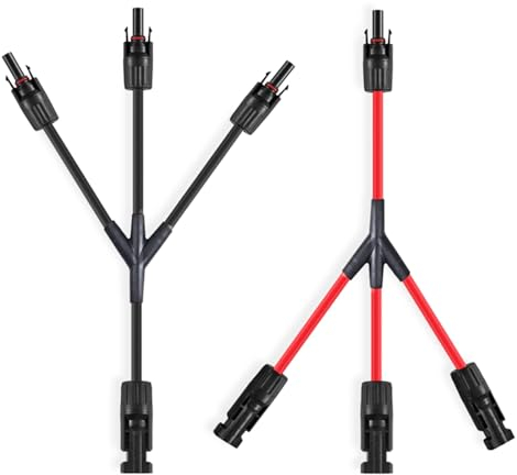 Dongge Solarstecker Y-Abzweig Paralleladapter 3 auf1 Solarmodulkabel Photovoltaik-Steckerverteiler