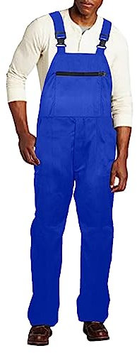 Salopette de travail extensible pour homme - Grandes tailles - Bretelles pour homme - Salopette de travail avec boutons - Salopette de travail - Salopette de travail - Pantalon cargo - Salopette de