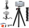 Neewer Treppiede Flessibile con Telecomando, Mini Cavalletto Fotocamera con Porta Smartphone e Attacco Action Cam Compatibile con iPhone GoPro Hero 13 12 11 10 DJI Insta360 Samsung per Vlog, TP34