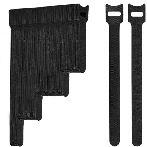 WSZJINB 120pcs Attache Cable Réutilisables, Sangles de Management des Câbles Réglables en Noir pour La gestion des Câbles,Organisateur