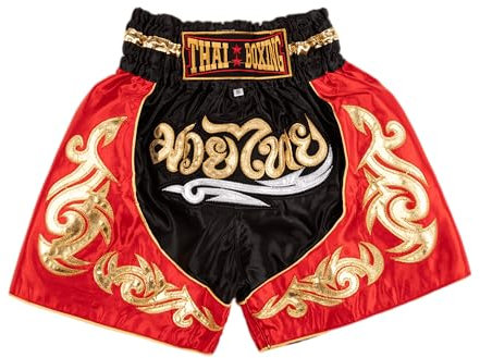 MUAY NATION Muay Thai Shorts für Kinder (2 Jahre - 12 Jahre) Mädchen Jungen Boxhosen für Kickboxen MMA Kampfsport (DE/NL/SE/PL, Alter, 4 Jahre, 6 Jahre, Regular, Schwarz)
