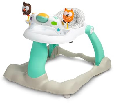 CARETERO - Lauflernhilfe für Babys - Babywalker Owls - ab 6 Monaten mit Lerntafel - Spiel und Lauflernwagen - Laufen Lernen und Entwicklung der Feinmotorik - Spielecenter Laufstuhl - 78x61x62cm