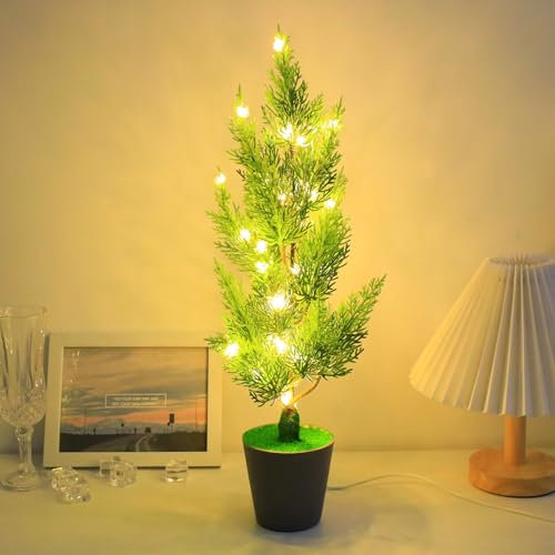 Tuzsocr LED Palmen Baum Licht,Lichterbaum Für Innen Deko,Funkelnder Beleuchteter Künstliche Baumlampe,Warmweiß,USB-Betrieben,für Tischdekoration für Wohnzimmer Party Schlafzimmer Büro (Stil 6)