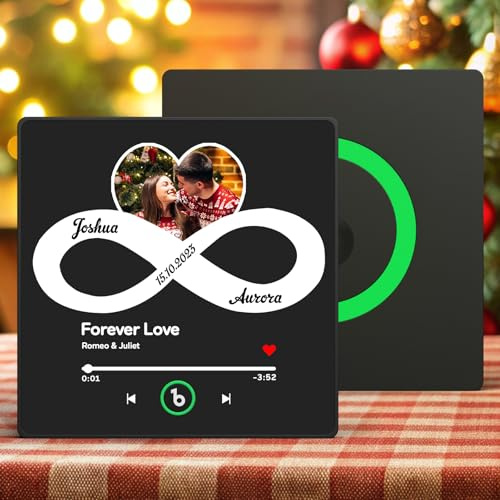 Soufeel Custom Music Fridge Magnet Personalised Spotify Plaque Magnet That Can Play Songs Customised Photo Album Refrigerator Magnets Gifts for Christmas Valentines for Music Lovers Girlfriend