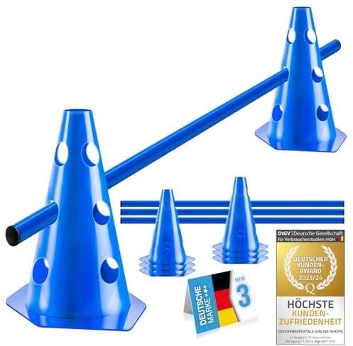 all Pets United® Steckhürden Set für Hunde; Agility Trainingszubehör für Hunde & Pferde; Hürdenset mit Stange & Hütchen für Tier & Fußballtraining; Wetterfest & Stabil (3 Sets)