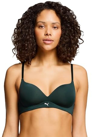 Puma Damen Soft Padded Bra, Green Terrain, 85C EU