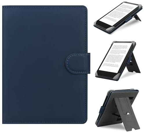 HoYiXi Universale Custodia per 6.8,7 eReader Compatibile Kindle Paperwhite/Colorsoft/Kobo/PocketBook/Tolino/Sony E-Book Reader Cover Case for 6-7'' E-Book Reader con Stand, Blu
