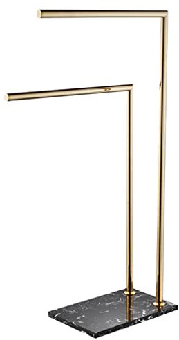 Moderno Marmo Naturale Freestanding Bagno Lavandino Elegante Pavimento Stand con Mensola per Asciugam