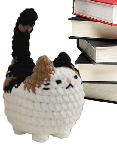 zwxqe Häkelset für Anfänger, Kinder Tier Katze Stricken Starter Set, Handgefertigtes Häkeltier Kit, Komplettes Strickset für Anfänger, Schritt-für-Schritt-Video-Häkel-Tutorials, Häkelset für Experten