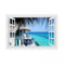 XLWLLNJ 2 Adesivi per Finestre con Vista sul Mare, Adesivi Murali con Paesaggi 3D, Adesivi Murali in PVC Rimovibili con Vista Sulla Finestra Del Mare, per Cam