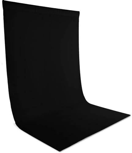 Zdada Black Backdrop Screen Background 10x10ft/3x3M Background Photography | Black Collapsible Washable Polyester Photography Backdrops for Photo Studio,Live Streaming,Zoom Meeting,Gaming(Backdrop Only)