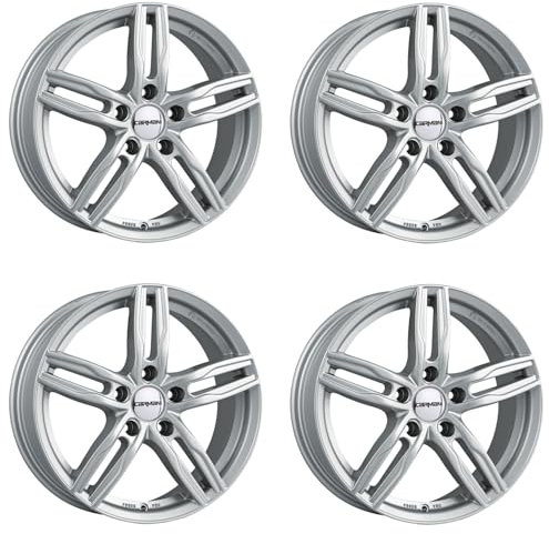 4x Carmani Felgen 14 Paul 6.5x16 ET50 5x114.3 kristall silber kompatibel mit Kia Carens Ceed Niro Optima Soul Sportage Venga