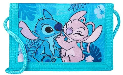 Lilo & Stitch Geldbörse für Kinder, 9 x 13 cm, Brustbeutel mit Reißverschluss, Geschenk für Jungen und Mädchen