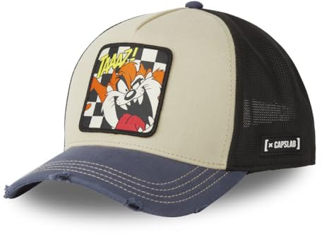 Looney Tunes Kappe für Damen und Herren, Baseballkappe, verstellbar durch Snapback, Beige/Dunkelblau/Schwarz, One size