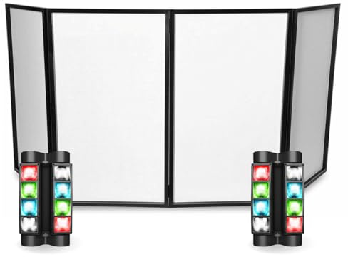 Ibiza - Lichtpaket DJ Lycra weiß 4 faltbare Paneele 1200 x 700 - 2 Lichtspiele Spider Ibiza LED8-MINI – Party-Szene Sono