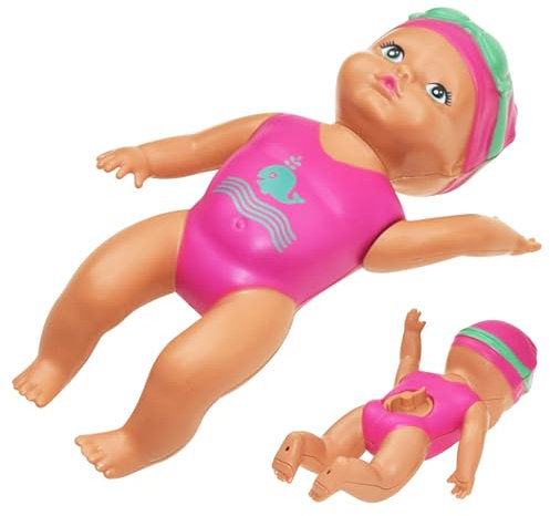 Jorzer Poupée de nageuse étanche, poupée bébé Nageur de 3, 5X 5, 9 Pouces, Baby-Baignoire en Plastique bébé, poupées Natation à l'eau Mignonne pour Filles imperméables, Bain, Eau
