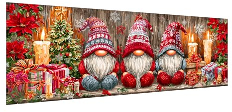 Pavemlo Diamond Painting Erwachsene Groß XXL Weihnachten – Diamant Painting Bilder für Erwachsene Gnom, Kunst mit Strasssteinen, Bastelset für Anfänger Kunsthandwerk für Zuhause Wanddekoration 30x80cm